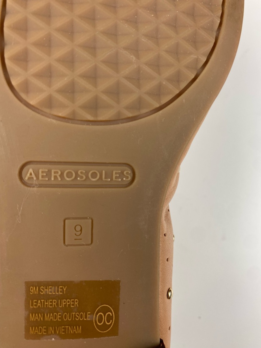 Aerosoles Womens Shelley Tan Leather Perforated Ballet Flats Shoes Sz 9 - Picture 9 of 10